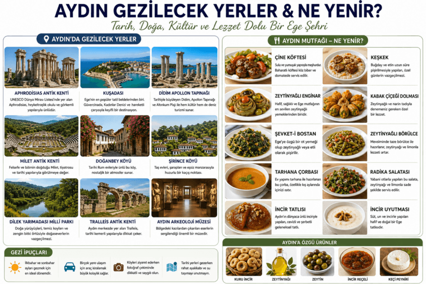 aydın gezilecek yerler nerede ne yenir