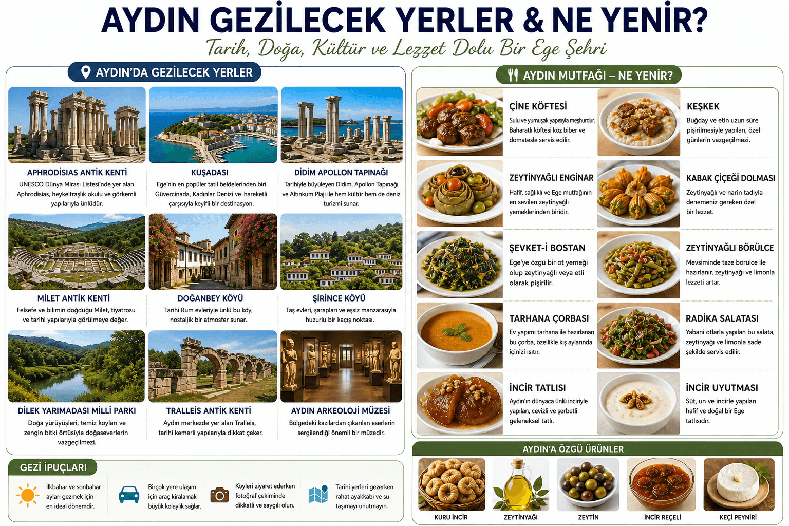 aydın gezilecek yerler nerede ne yenir