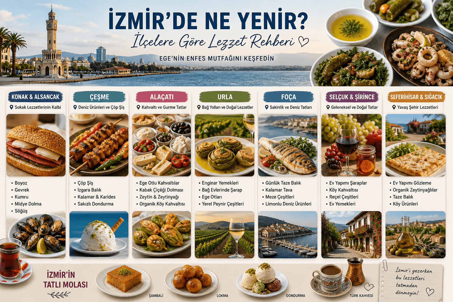 izmir İlçelere Göre En Meşhur Lezzetler Rehberi